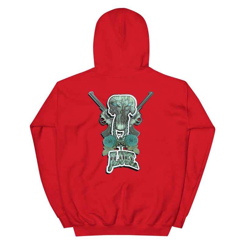 JLUKE Blue Skull &amp; Guns/Logo Hoodie
