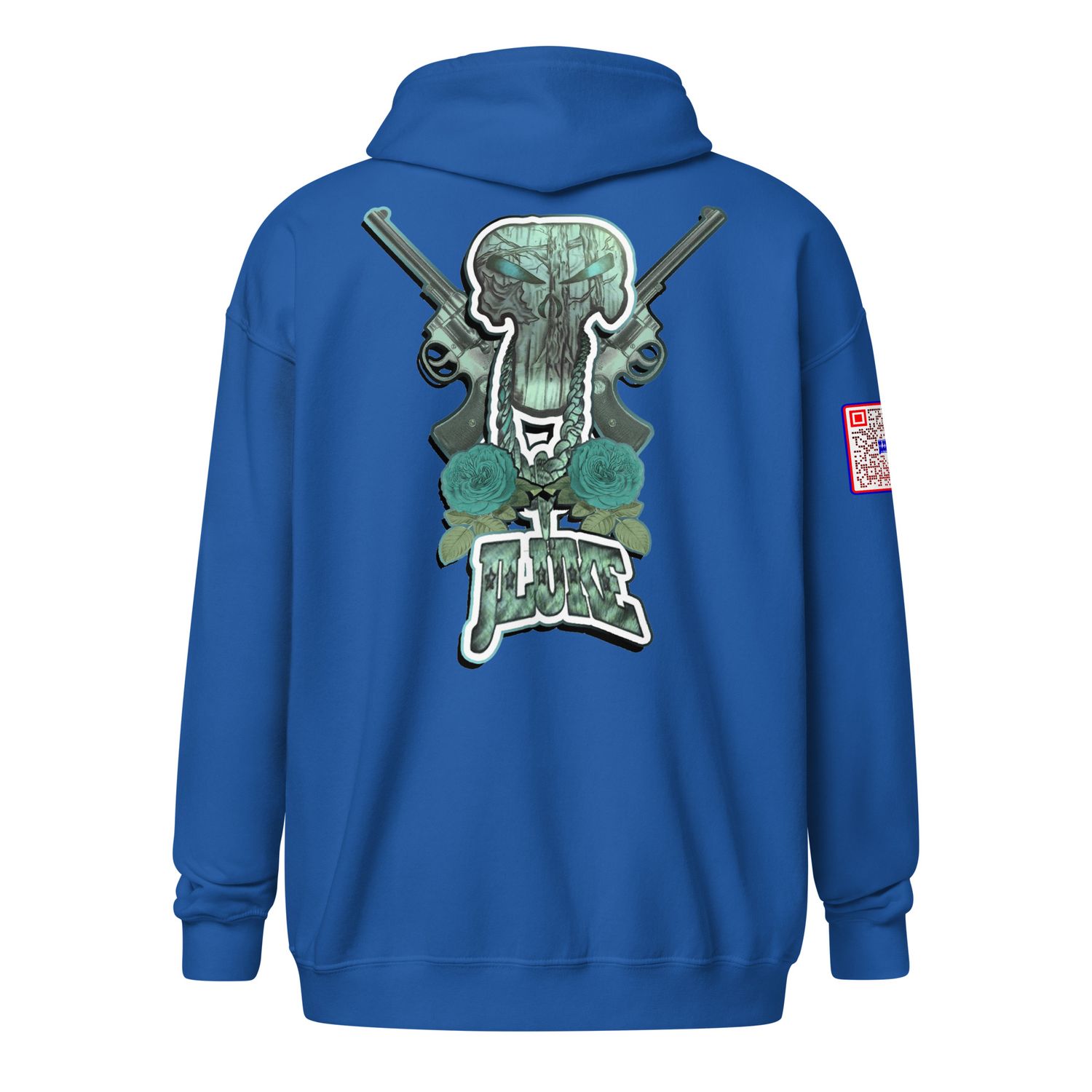 JLUKE Blue Skull &amp; Guns Zip Hoodie