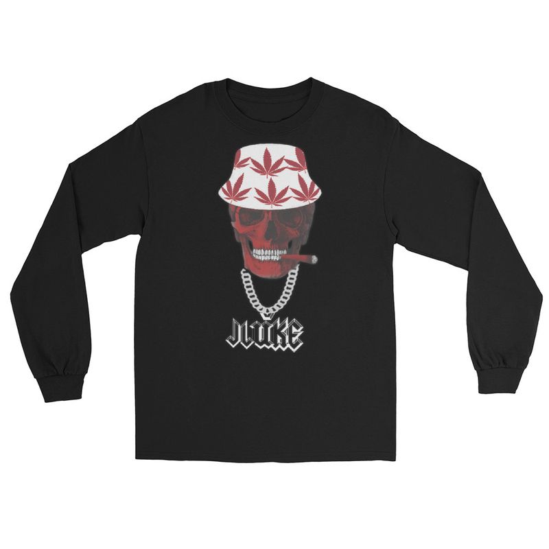 JLUKE Smoking Skull/Logo Long Sleeve Shirt 