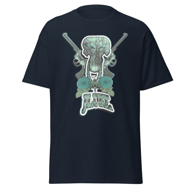 JLUKE Blue Skull &amp; Guns/Logo Shirt