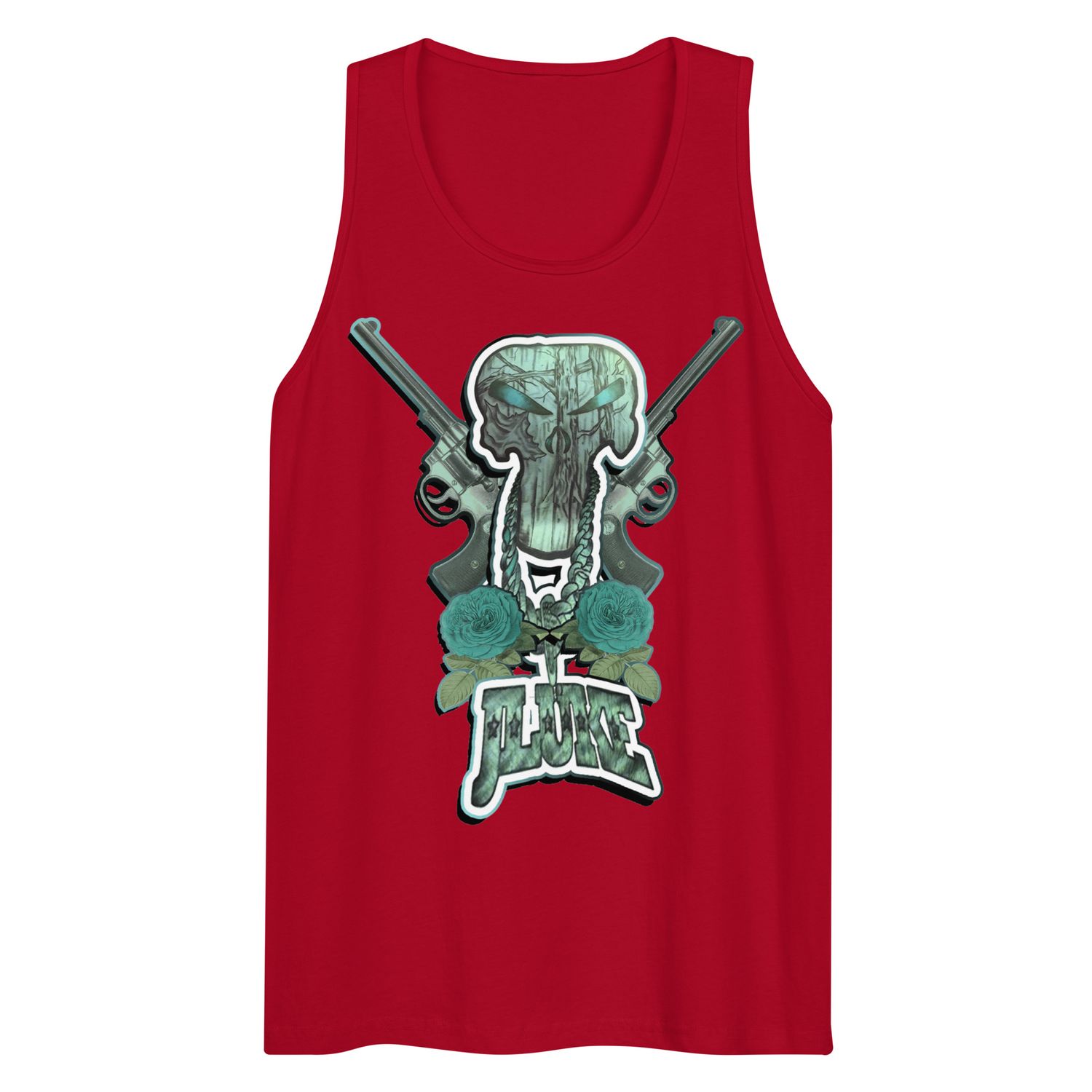 JLUKE Blue Skull &amp; Guns Tank Top