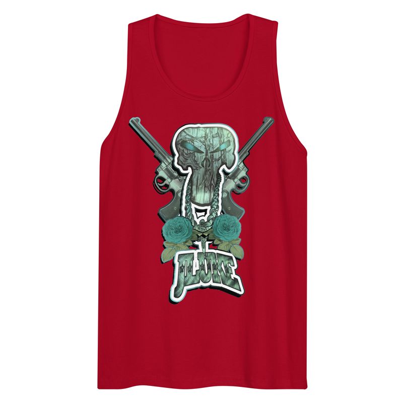 JLUKE Blue Skull &amp; Guns Tank Top