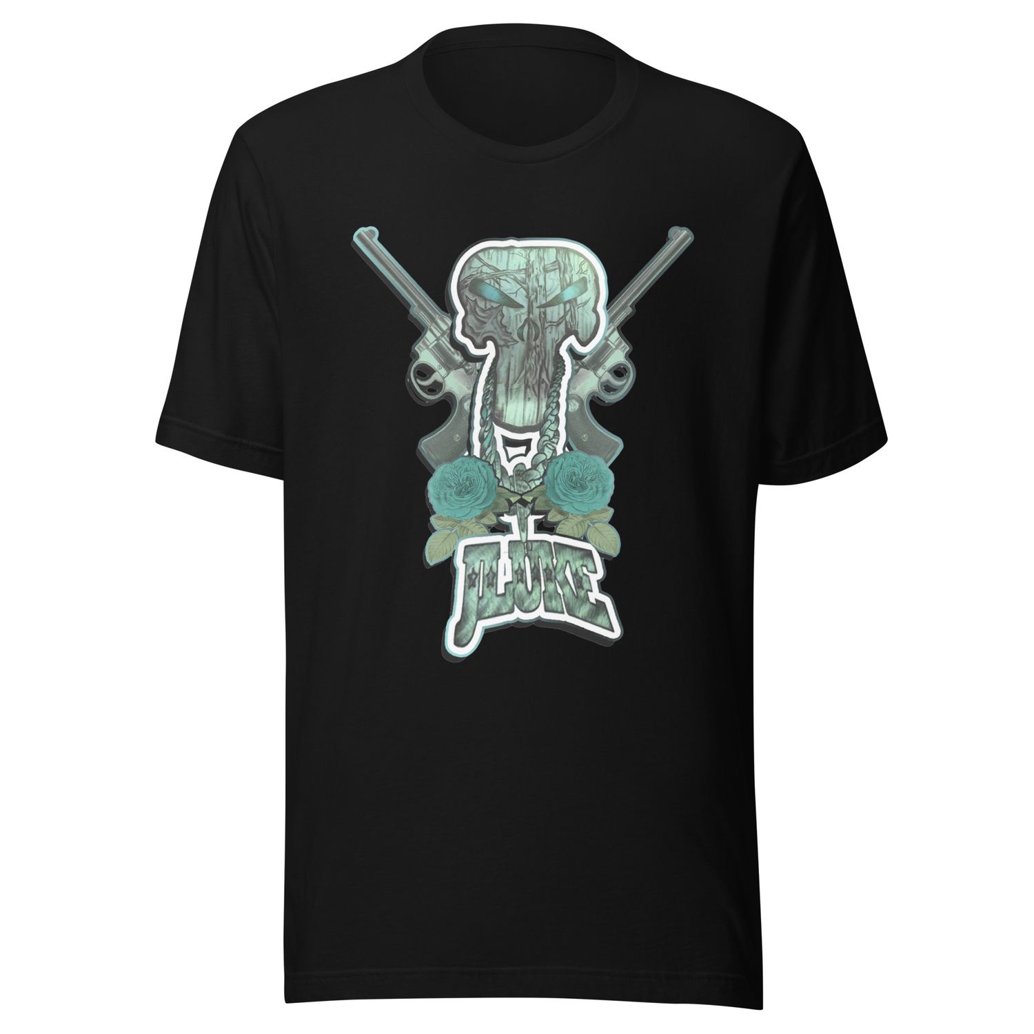 JLUKE Blue Skull &amp; Gun Shirt