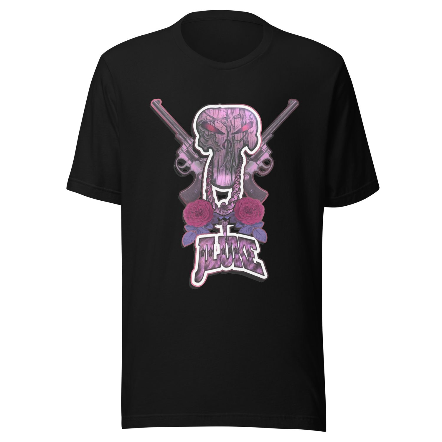 JLUKE Pink Skull &amp; Gun/Logo Shirt