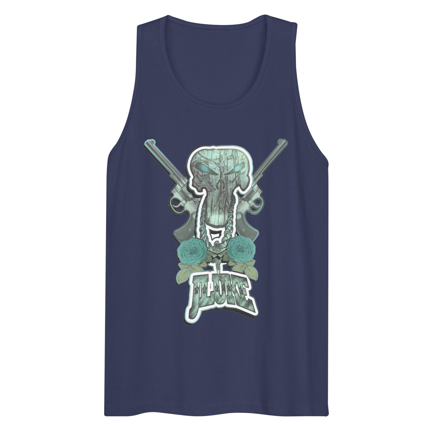 JLUKE Blue Skull &amp; Guns Tank Top