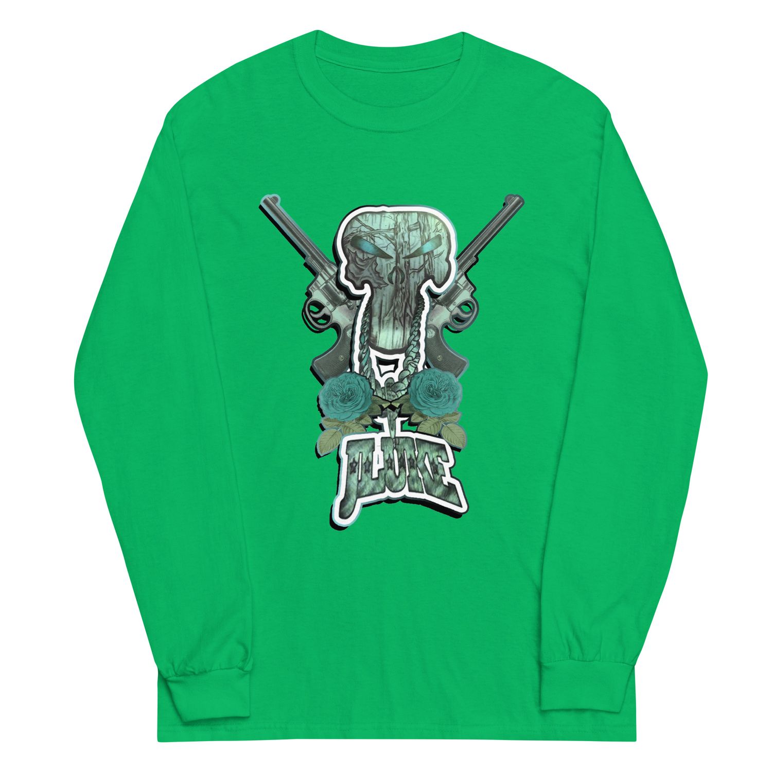 JLUKE Blue Skull &amp; Guns Long Sleeve Shirt