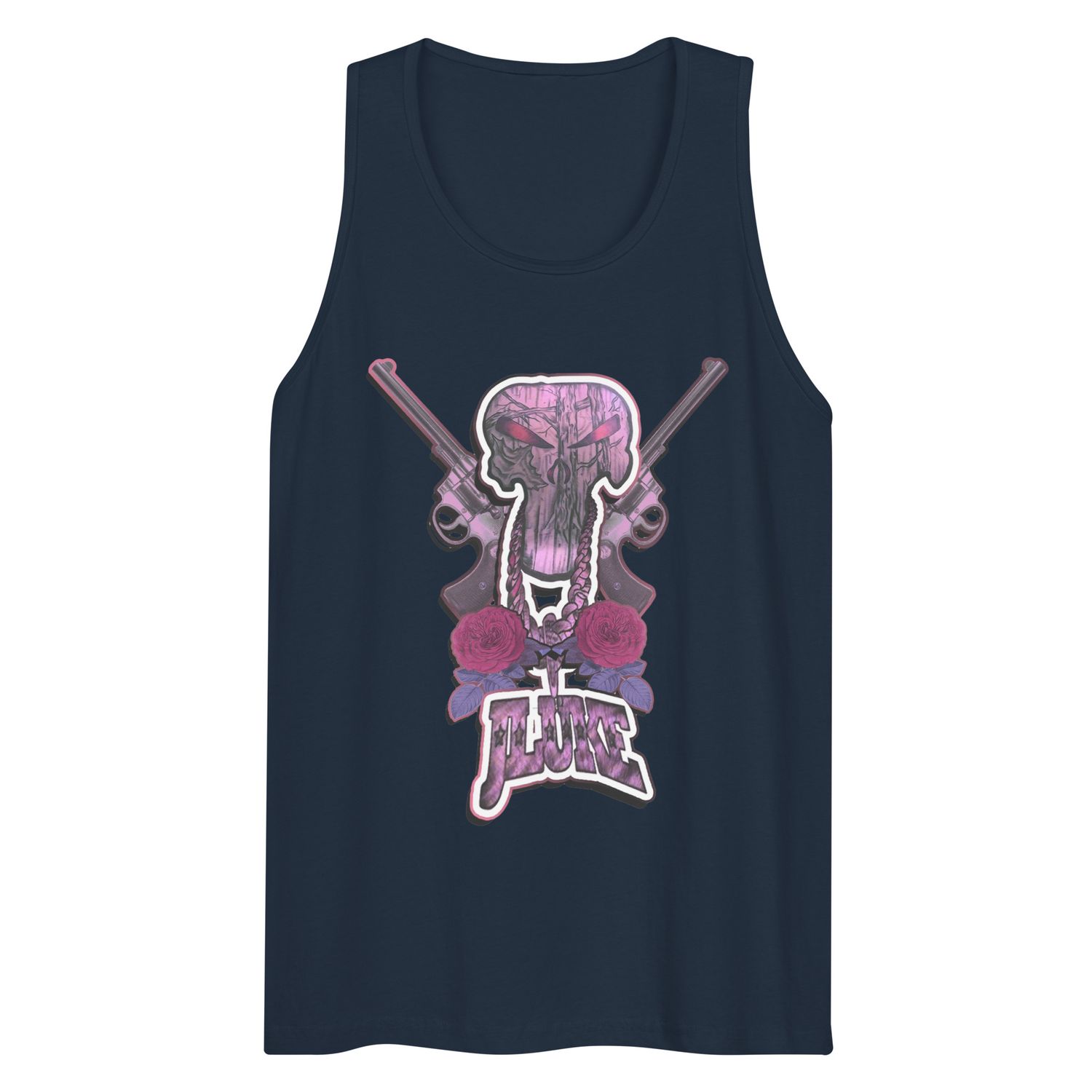 JLUKE Blue Skull &amp; Guns Tank Top