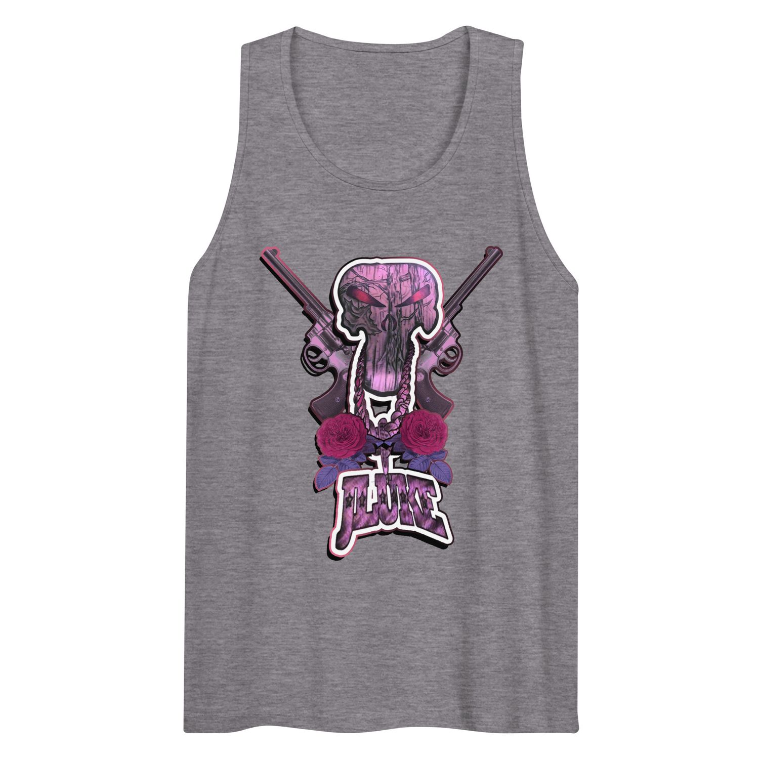 JLUKE Pink Skull &amp; Guns/Logo Tank Top 
