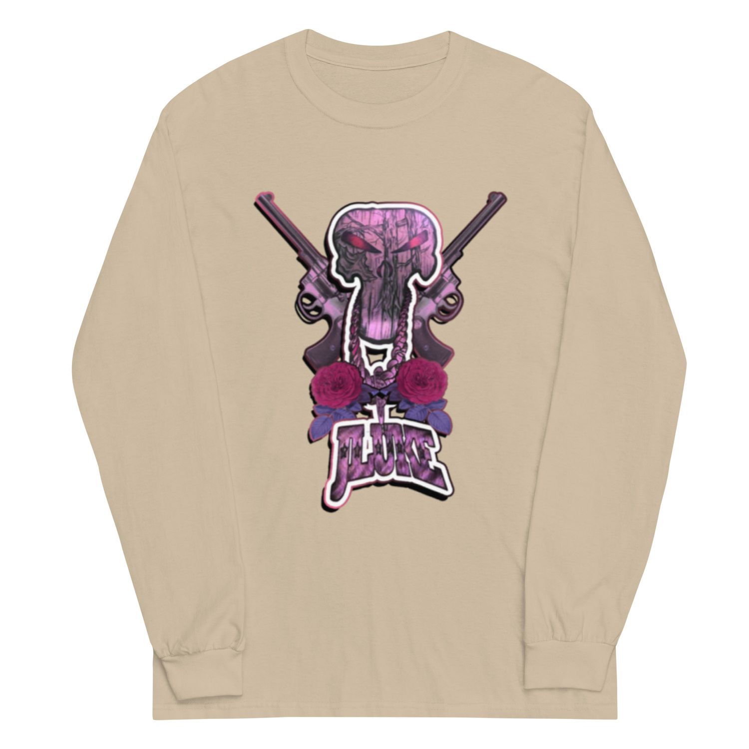 JLUKE Pink Skull &amp; Guns/Logo Long Sleeve Shirt