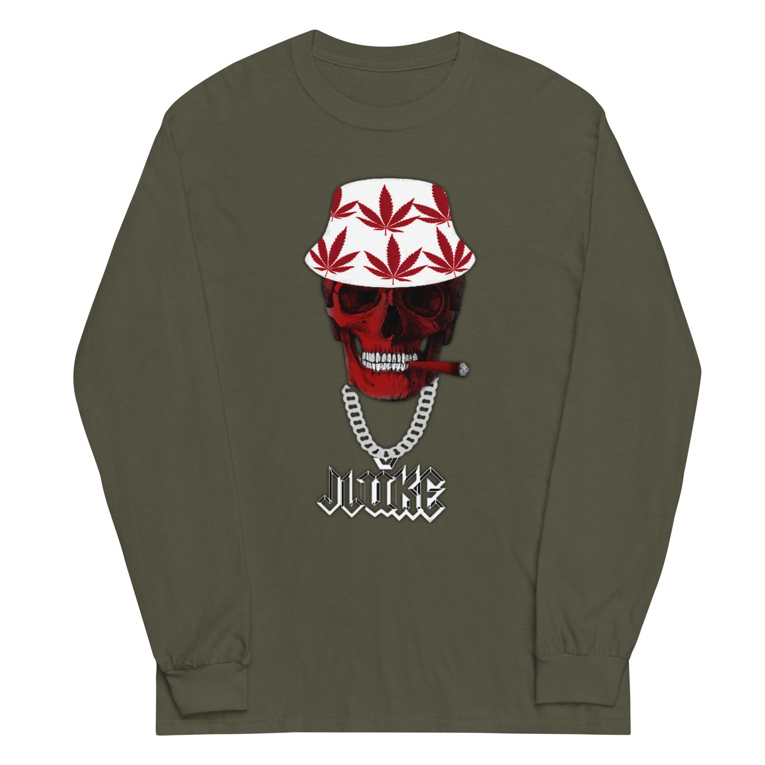 JLUKE Smoking Skull/Logo Long Sleeve Shirt