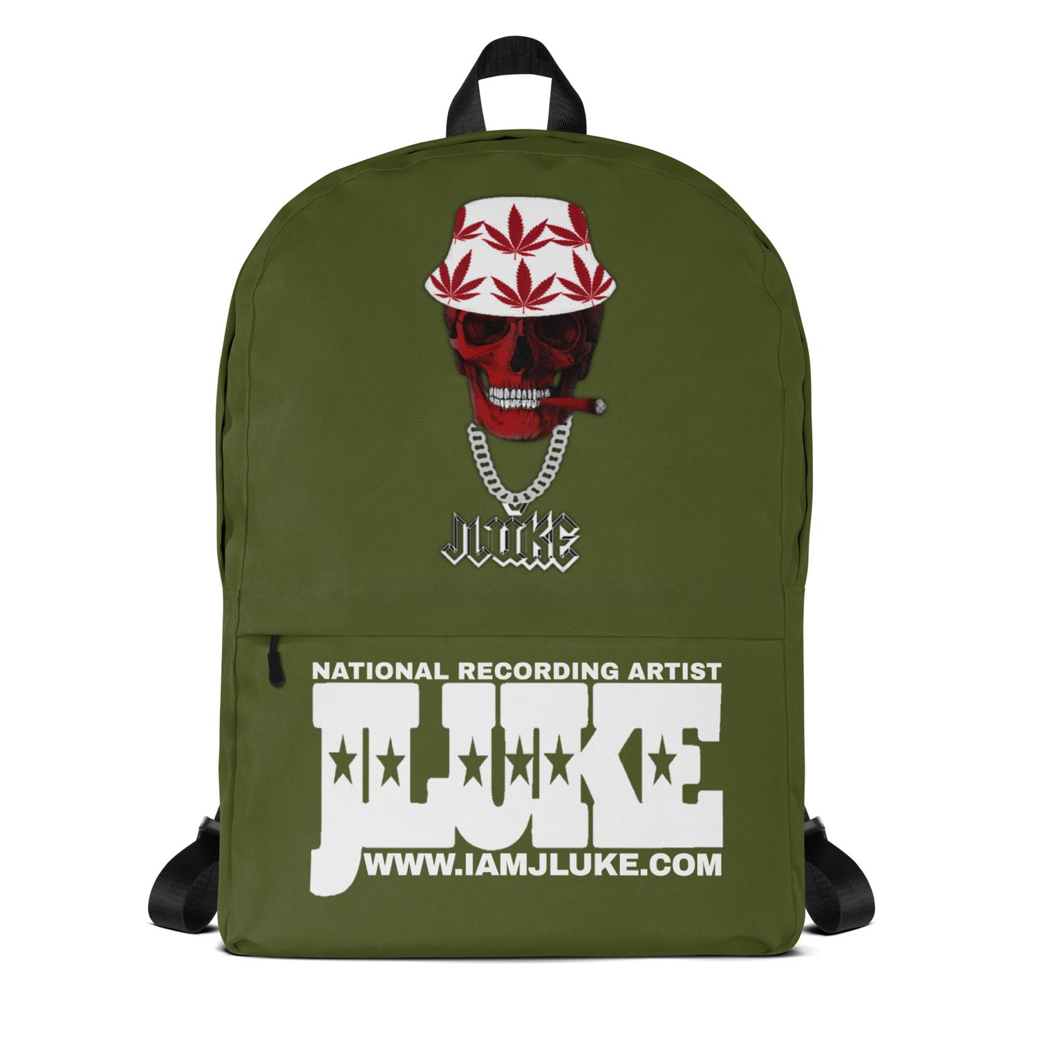 JLUKE Smoking Skull Green Backpack