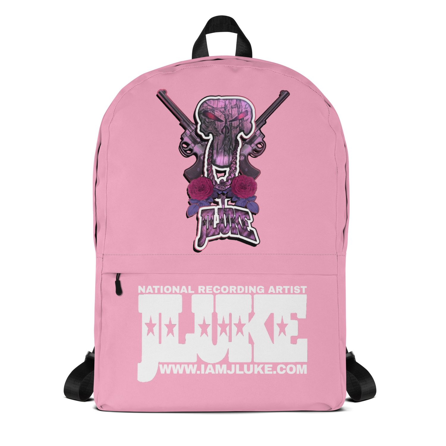 JLUKE Pink Skull &amp; Gun Pink Backpack