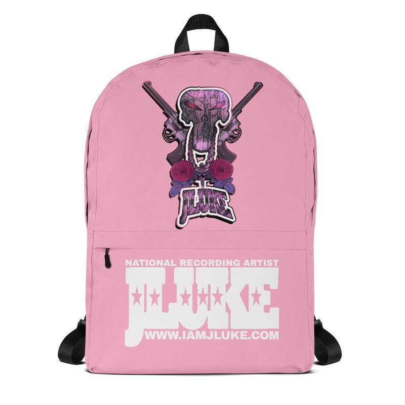 JLUKE Pink Skull &amp; Gun Pink Backpack