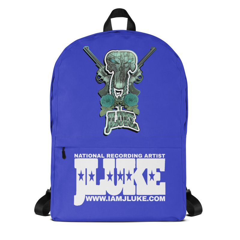 JLUKE Blue Skull &amp; Gun Blue Backpack