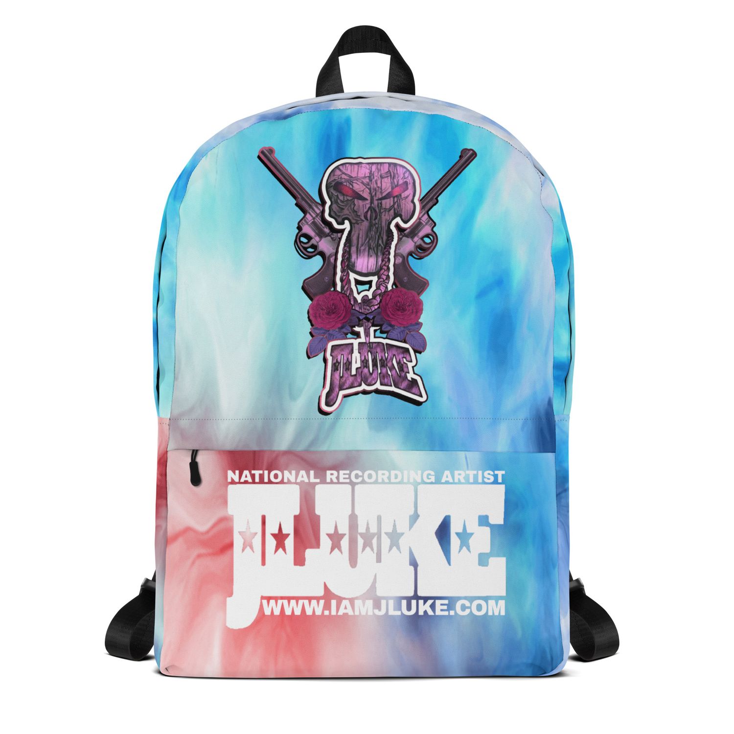JLUKE Pink Skull &amp; Gun Tie Dye Backpack