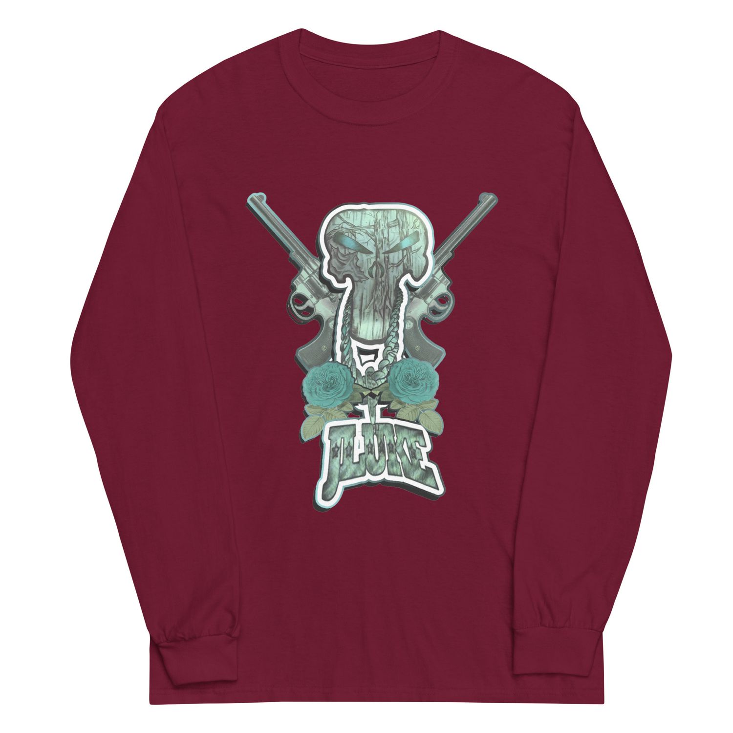 JLUKE Blue Skull &amp; Guns Long Sleeve Shirt