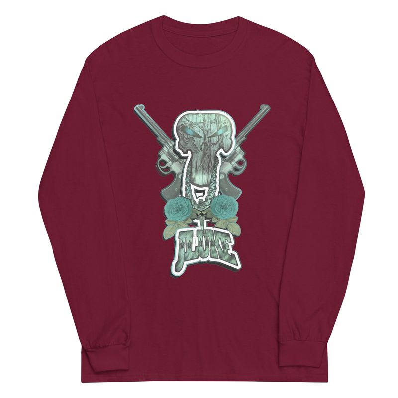 JLUKE Blue Skull &amp; Guns Long Sleeve Shirt
