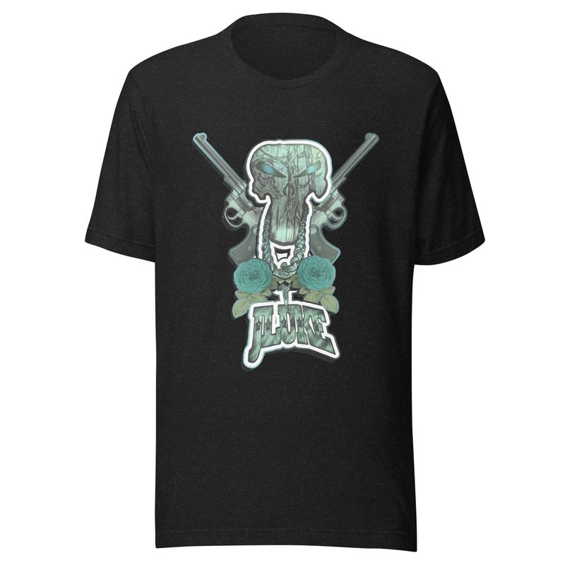 JLUKE Blue Skull &amp; Gun/Logo Shirt