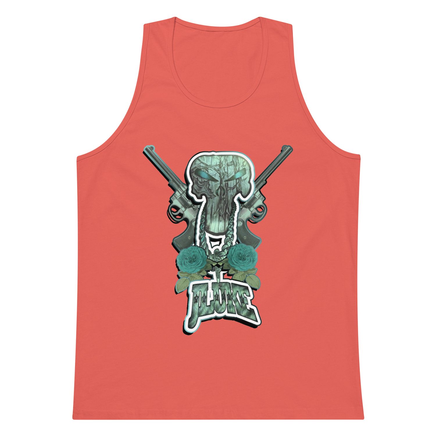 JLUKE Blue Skull &amp; Guns Tank Top