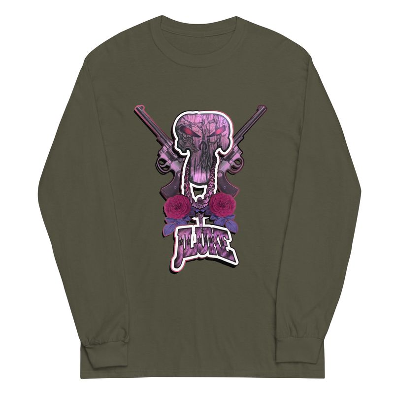 JLUKE Pink Skull &amp; Guns Long Sleeve Shirt