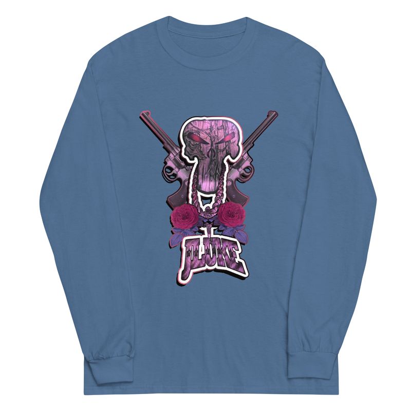 JLUKE Pink Skull &amp; Guns/Logo Long Sleeve Shirt