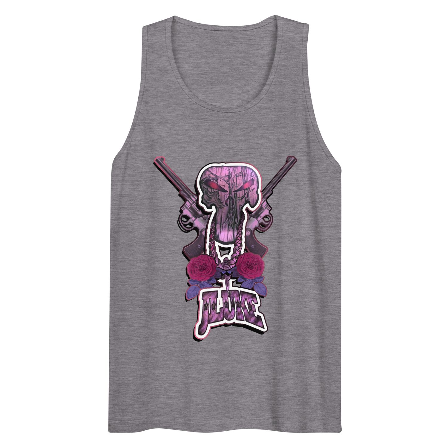 JLUKE Pink Skull &amp; Guns/Logo Tank Top