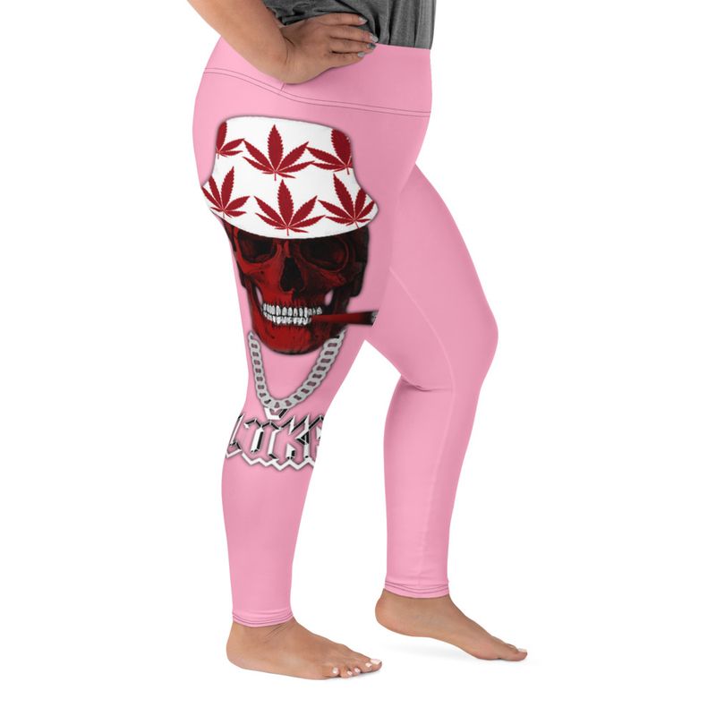 JLUKE 420 Skull Pink Plus Size Leggings