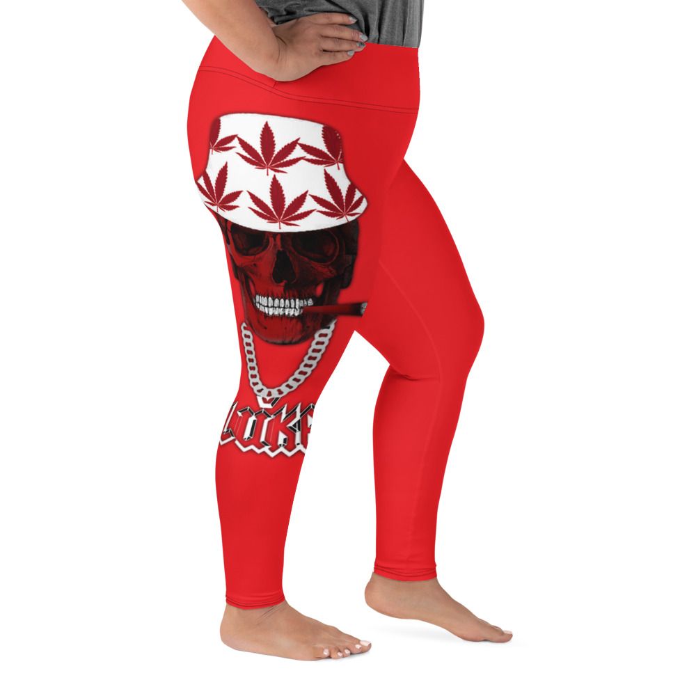 JLUKE 420 Skull Red Plus Size Leggings