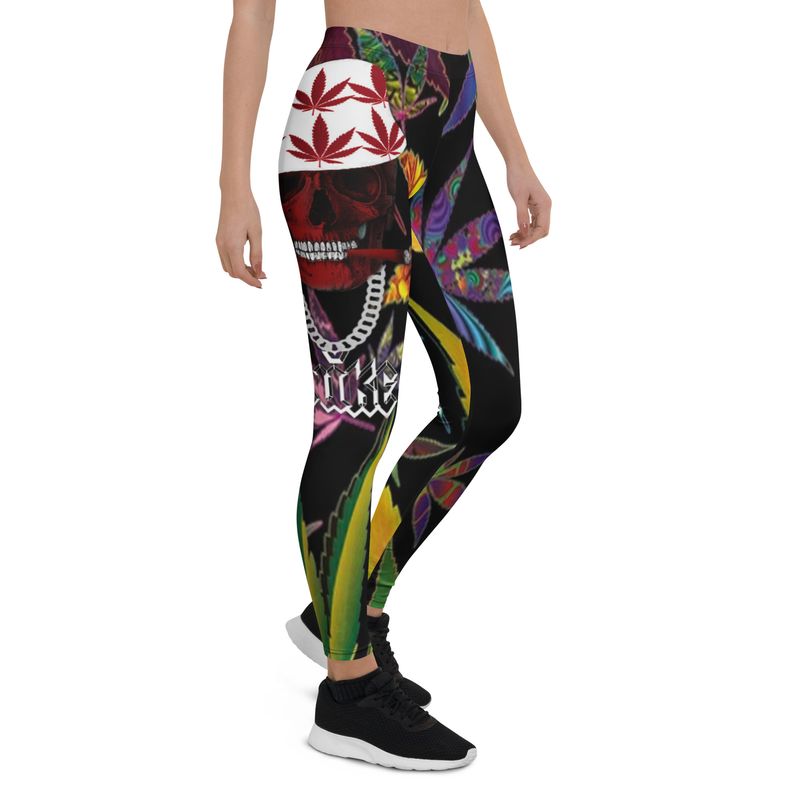 JLUKE 420 Skull Trippy Leggings