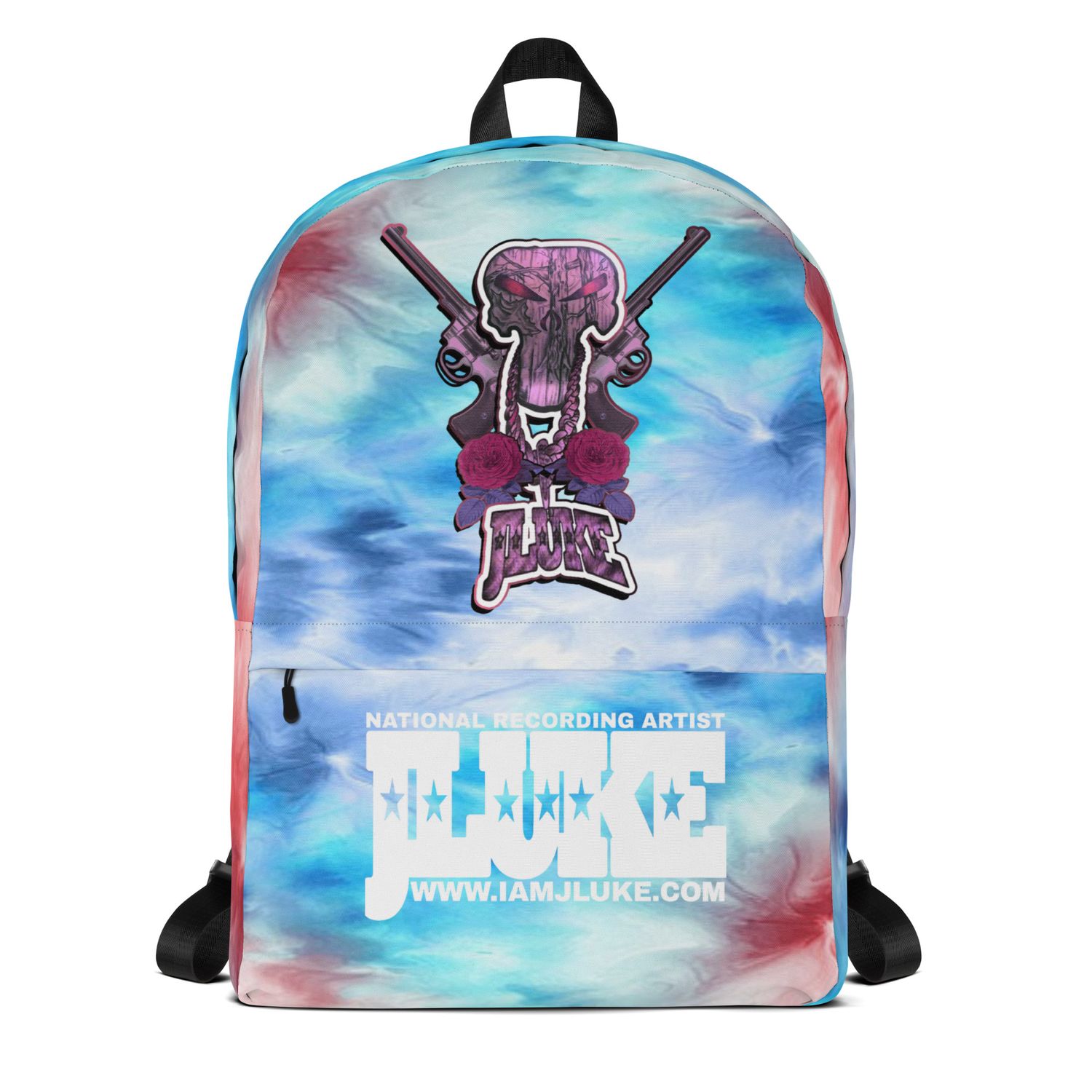 JLUKE Pink Skull &amp; Guns Tie Dye Backpack 