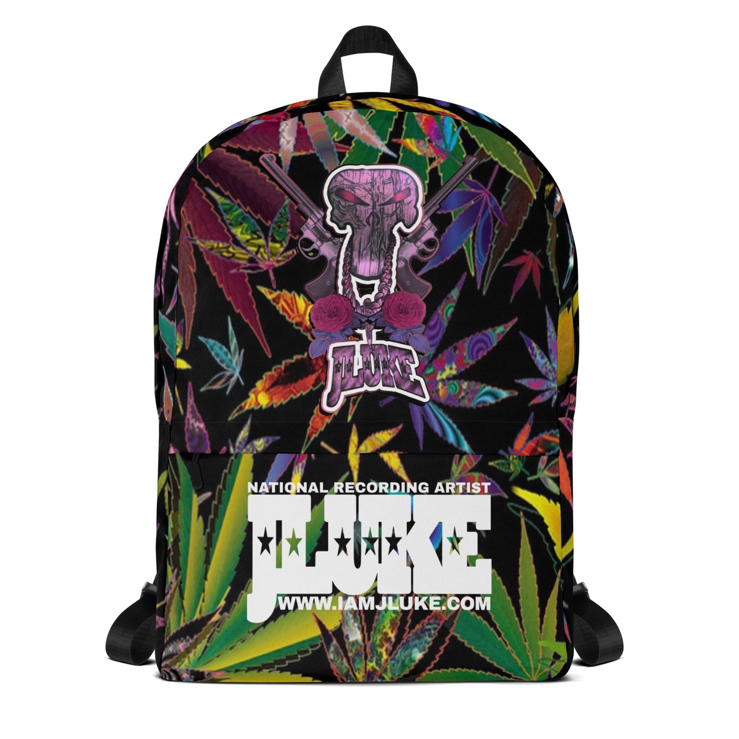 JLUKE Pink Skull &amp; Guns Trippy Backpack 