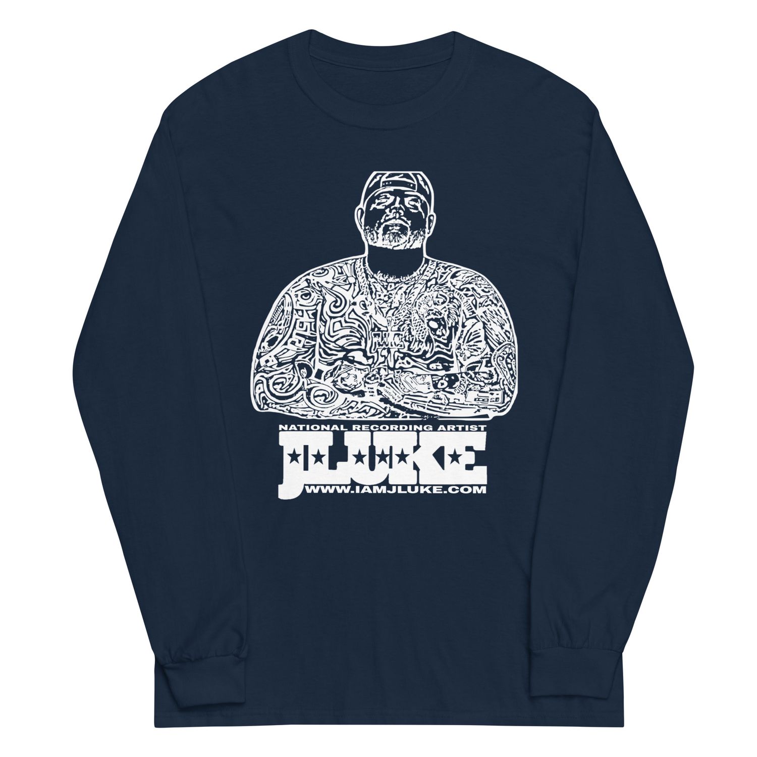 JLUKE White Outline Long Sleeve T-Shirt