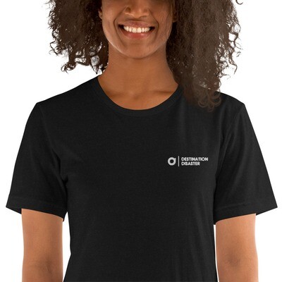 Women&#39;s Destination Disaster Embroidered Tee - Warm Colors