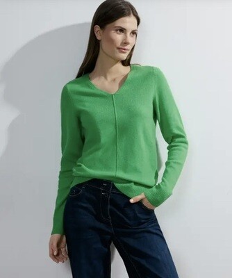Cecil TOS_Cosy Mix Rounded V-Neck