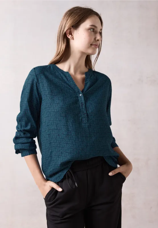 CECIL Blouse met Minimal Print - Black / Zwart | - Cotton Blues
