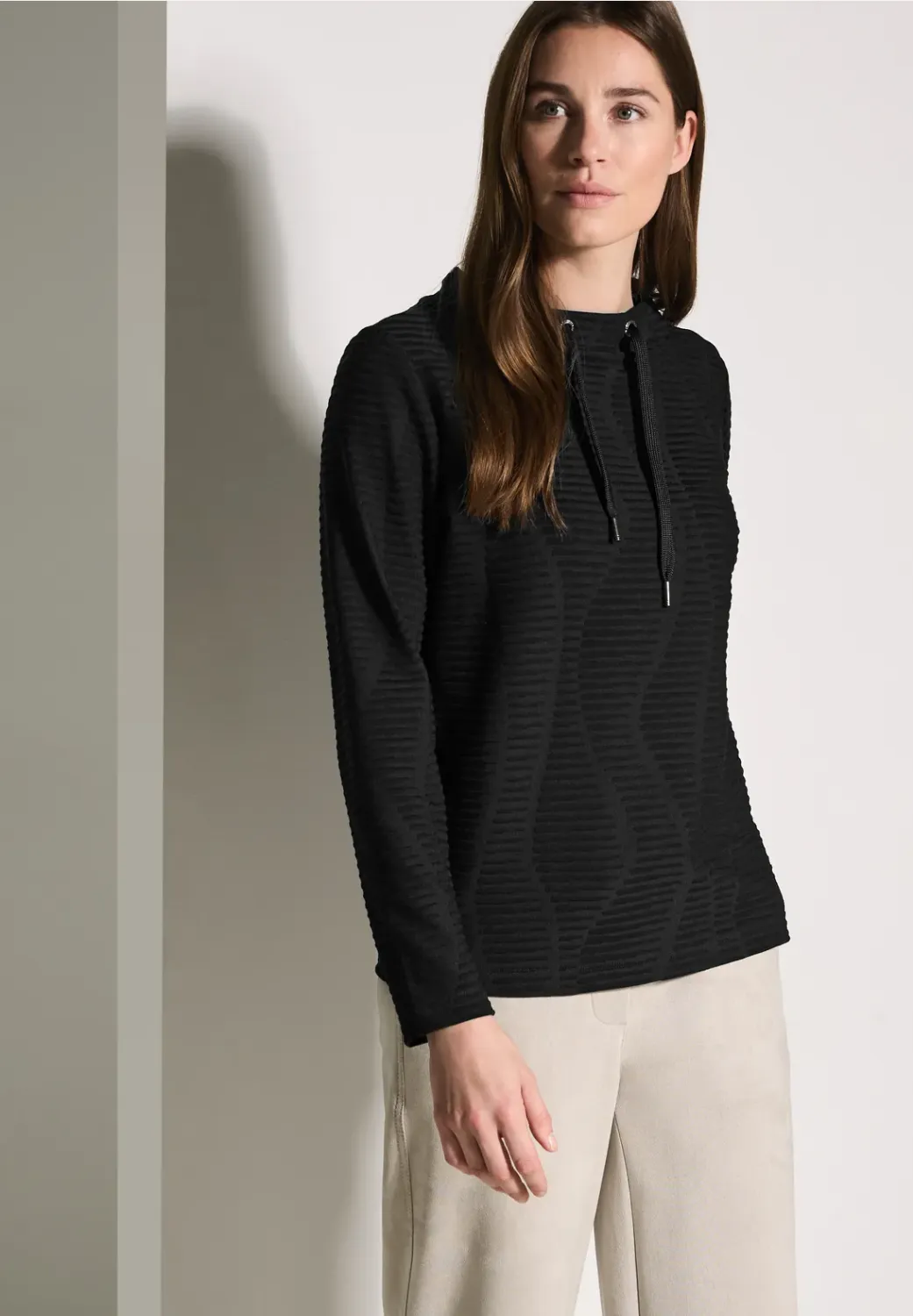 Cecil TOS Solid Wavy Structured T