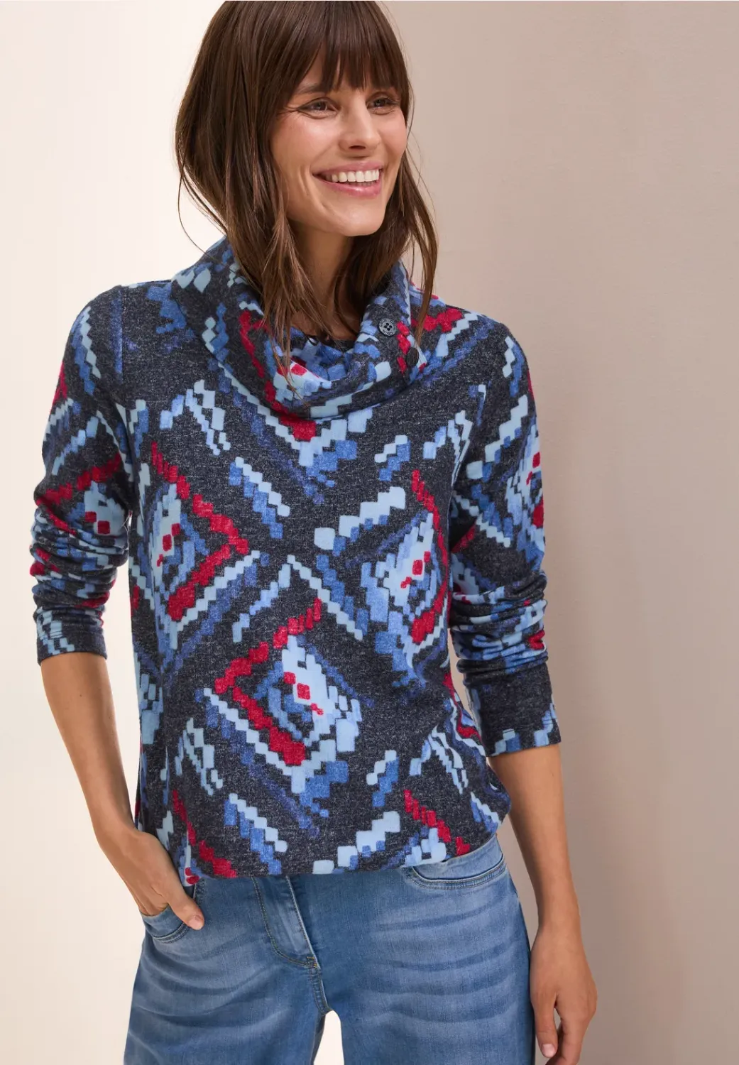 Cecil Multicolor AOP Melange Shir