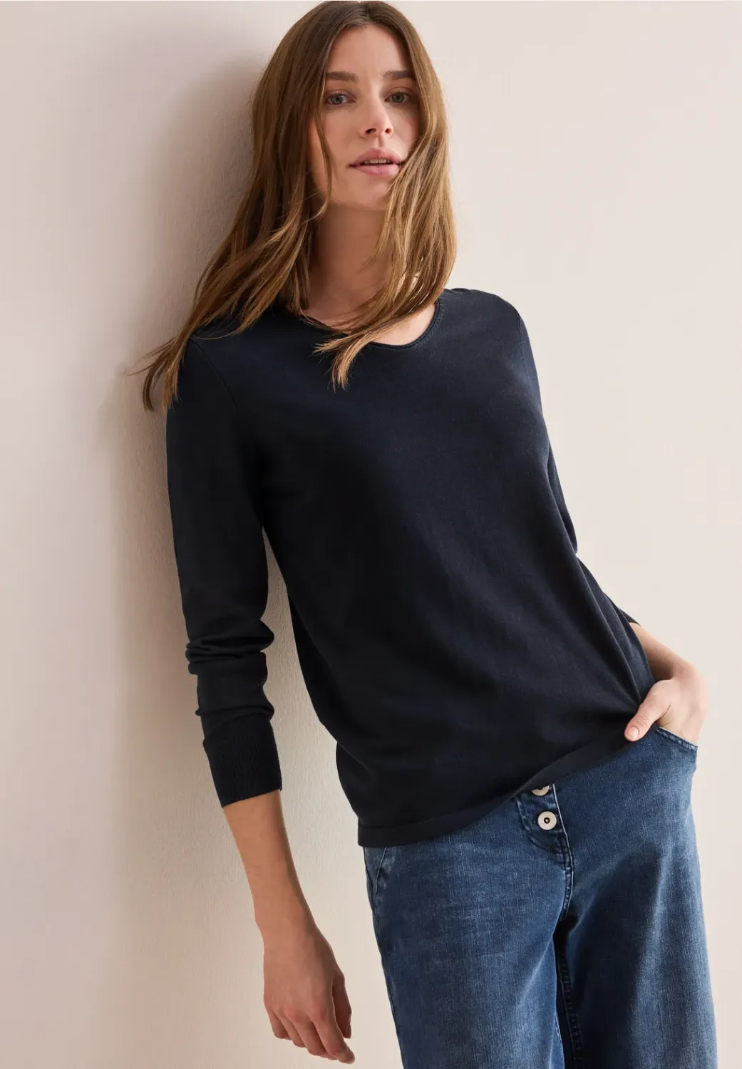 Cecil NOS_Rounded V-Neck Pullover