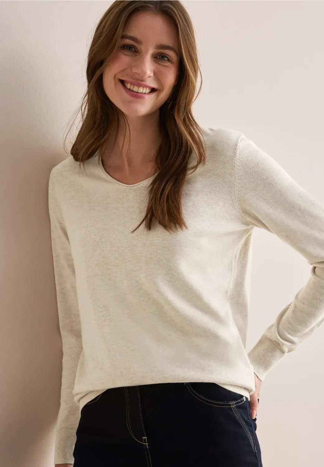 Cecil NOS_Rounded V-Neck Pullover