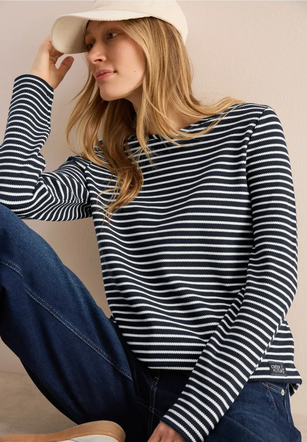 Cecil Striped Structure T-Shirt