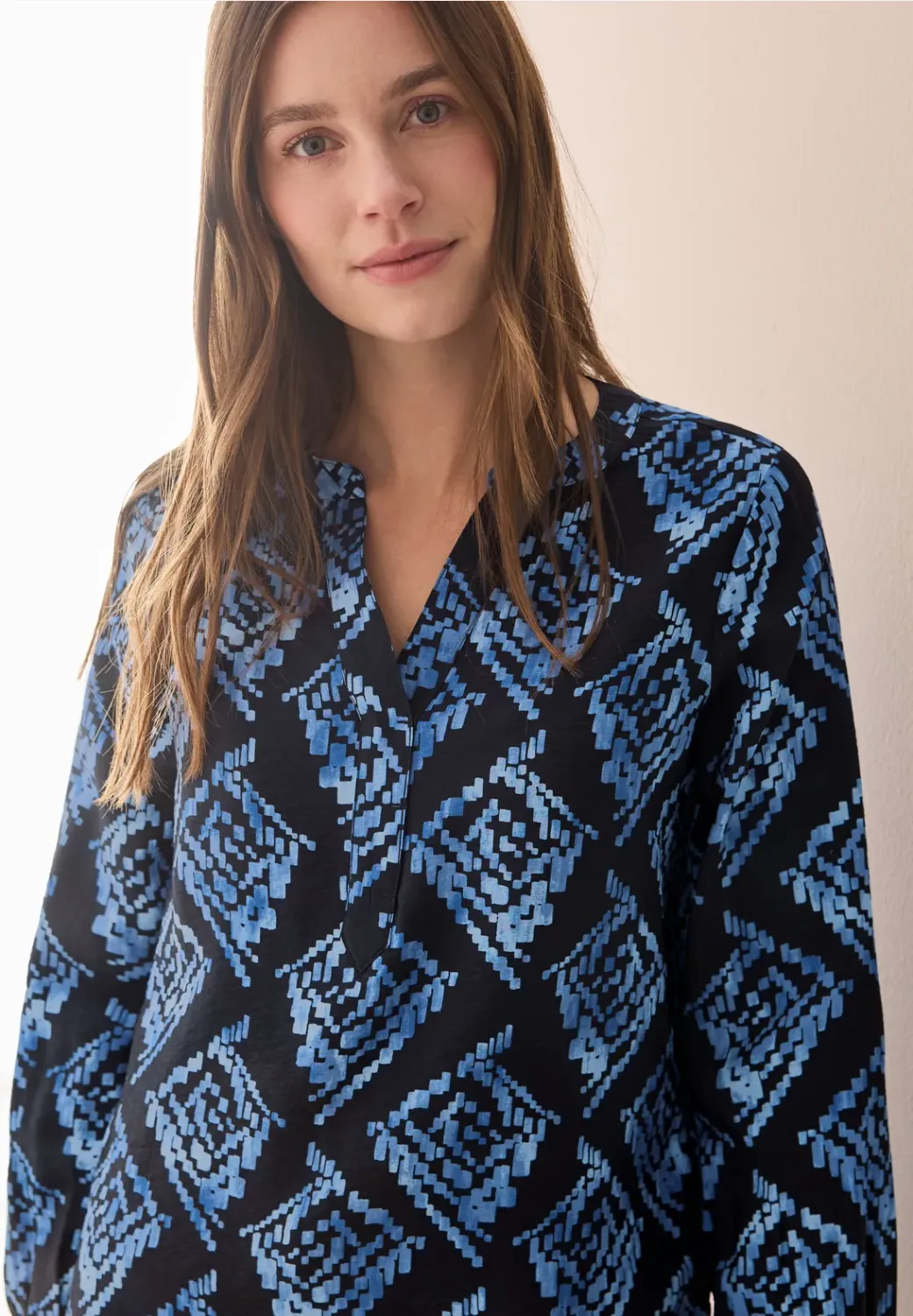 Cecil TOS Printed Splitneck Blous