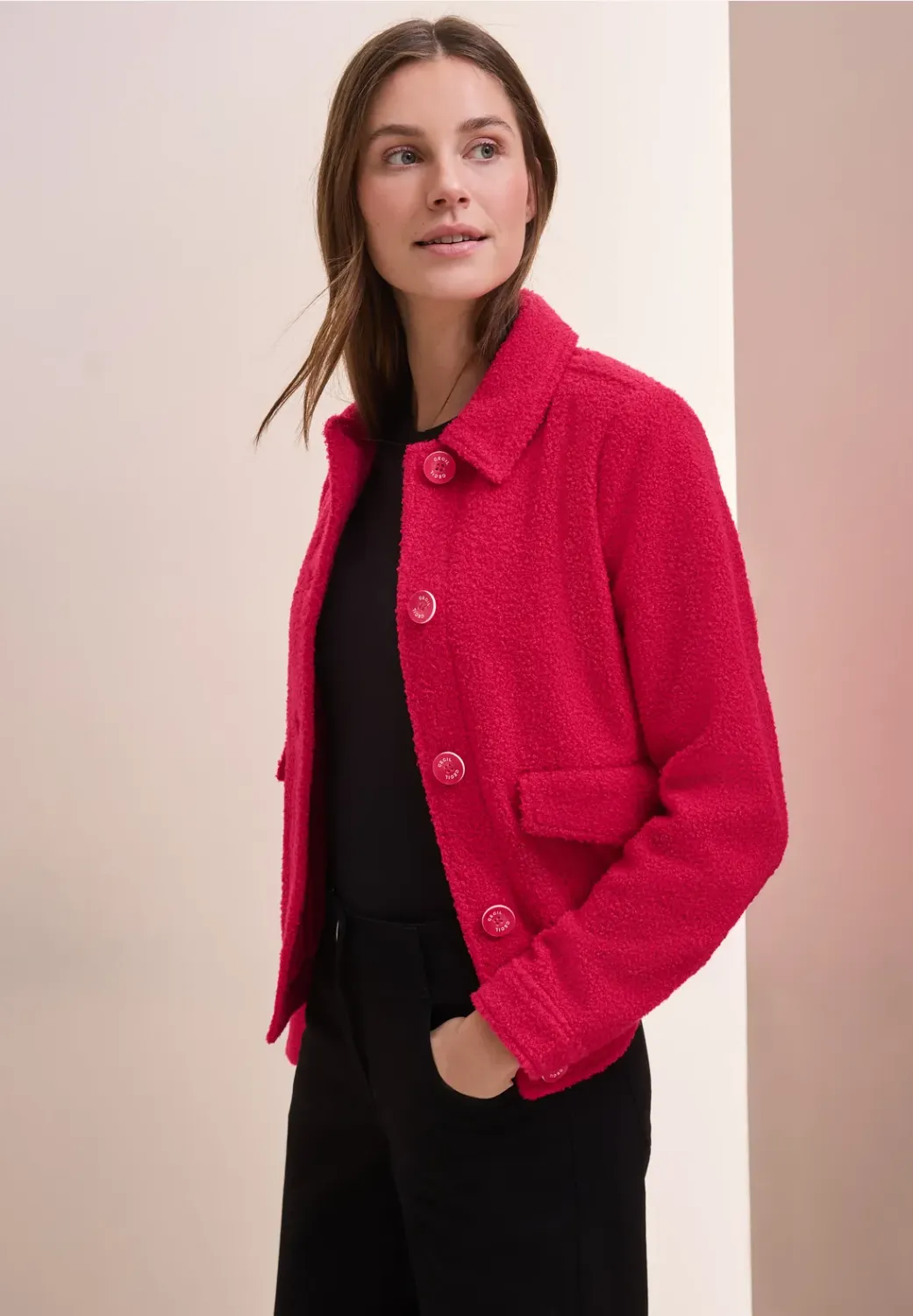 Cecil Curly Fake Wool Jacket