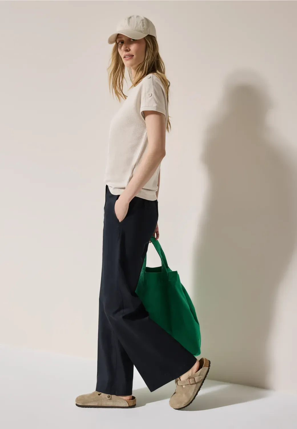 Cecil TOS Solid Crepe Button T-Sh