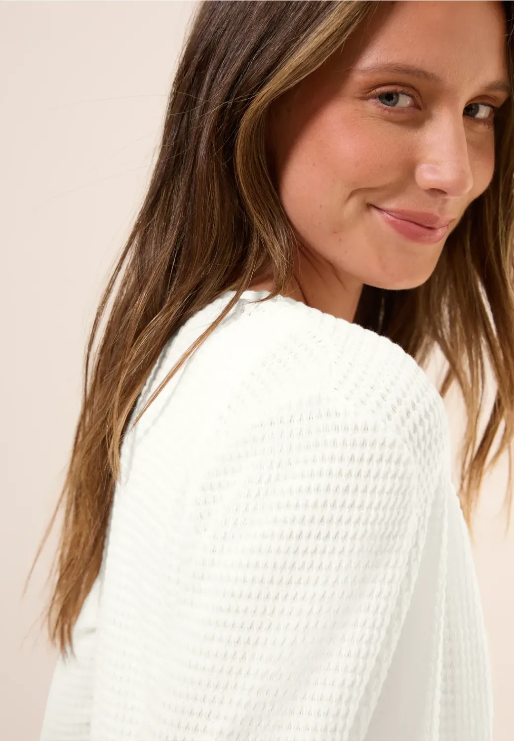 Cecil Ajour Knit Open Jacket