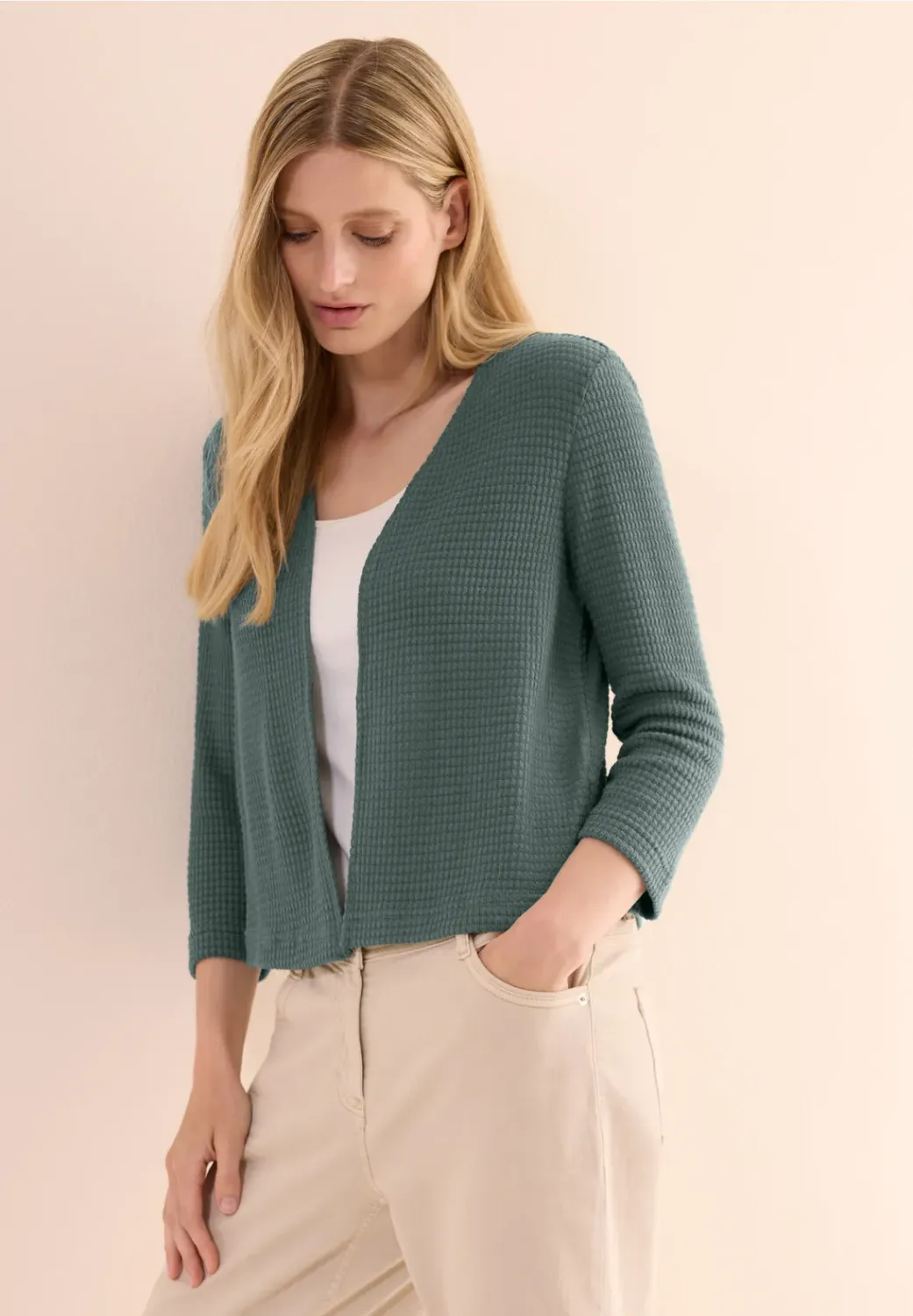 Cecil Ajour Knit Open Jacket