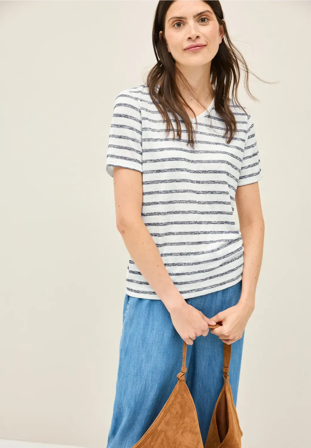 Cecil Striped Summer Knit V-Neck