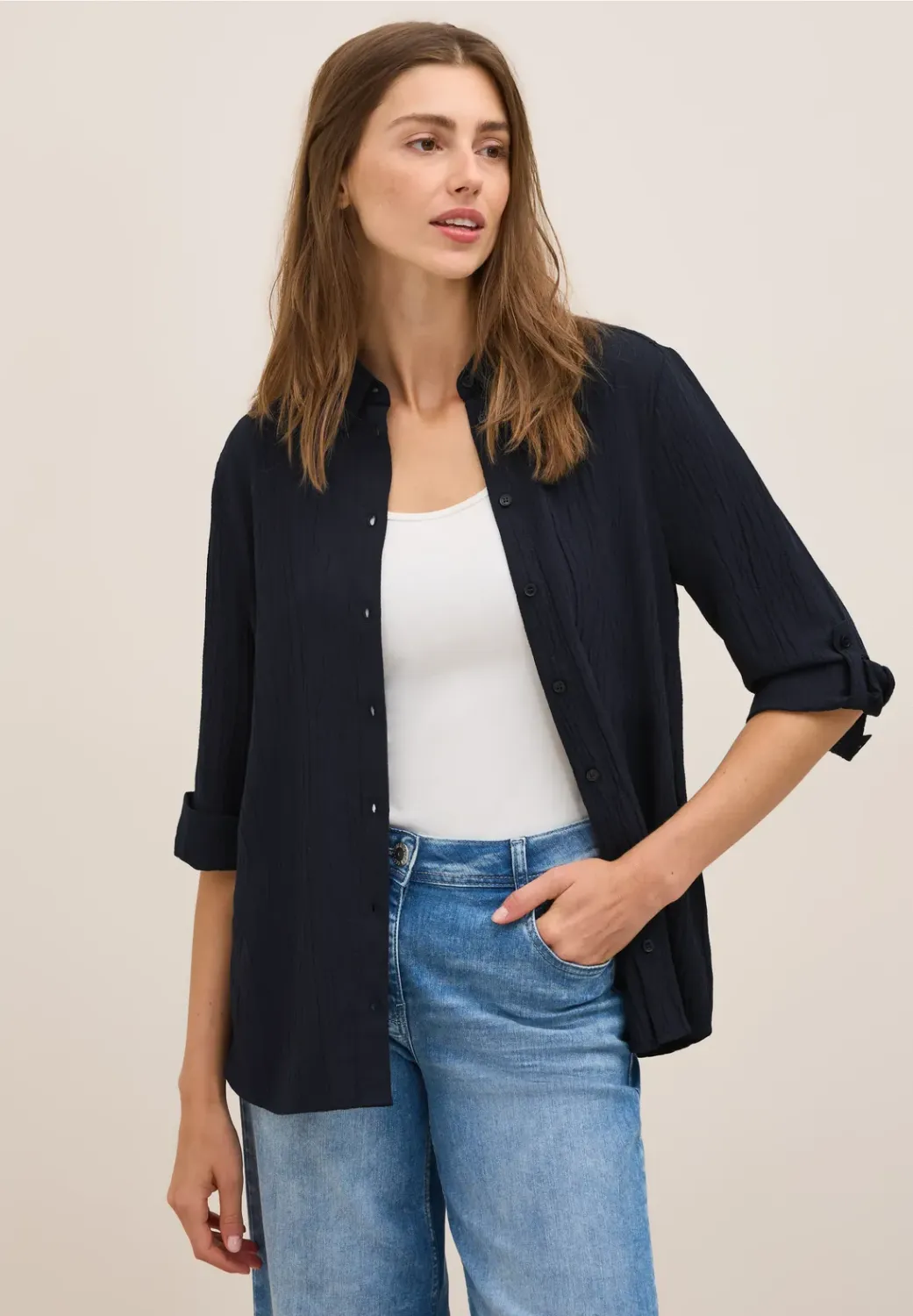 Cecil Solid Structure Blouse
