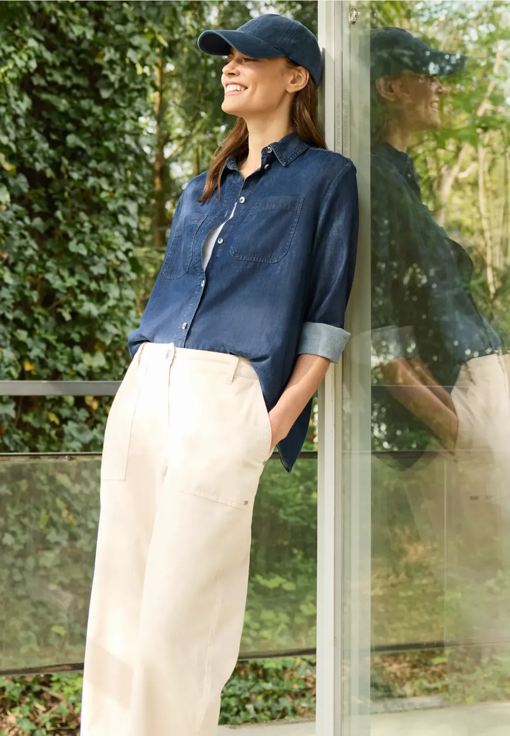 Cecil Denim Cotton Look Blouse