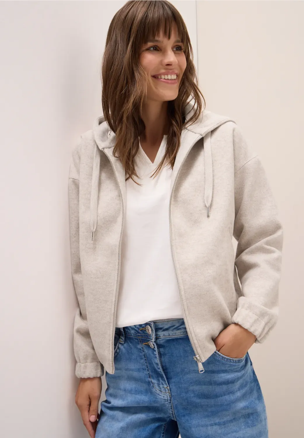 Cecil Fake Wool Blouson w. Hoodie