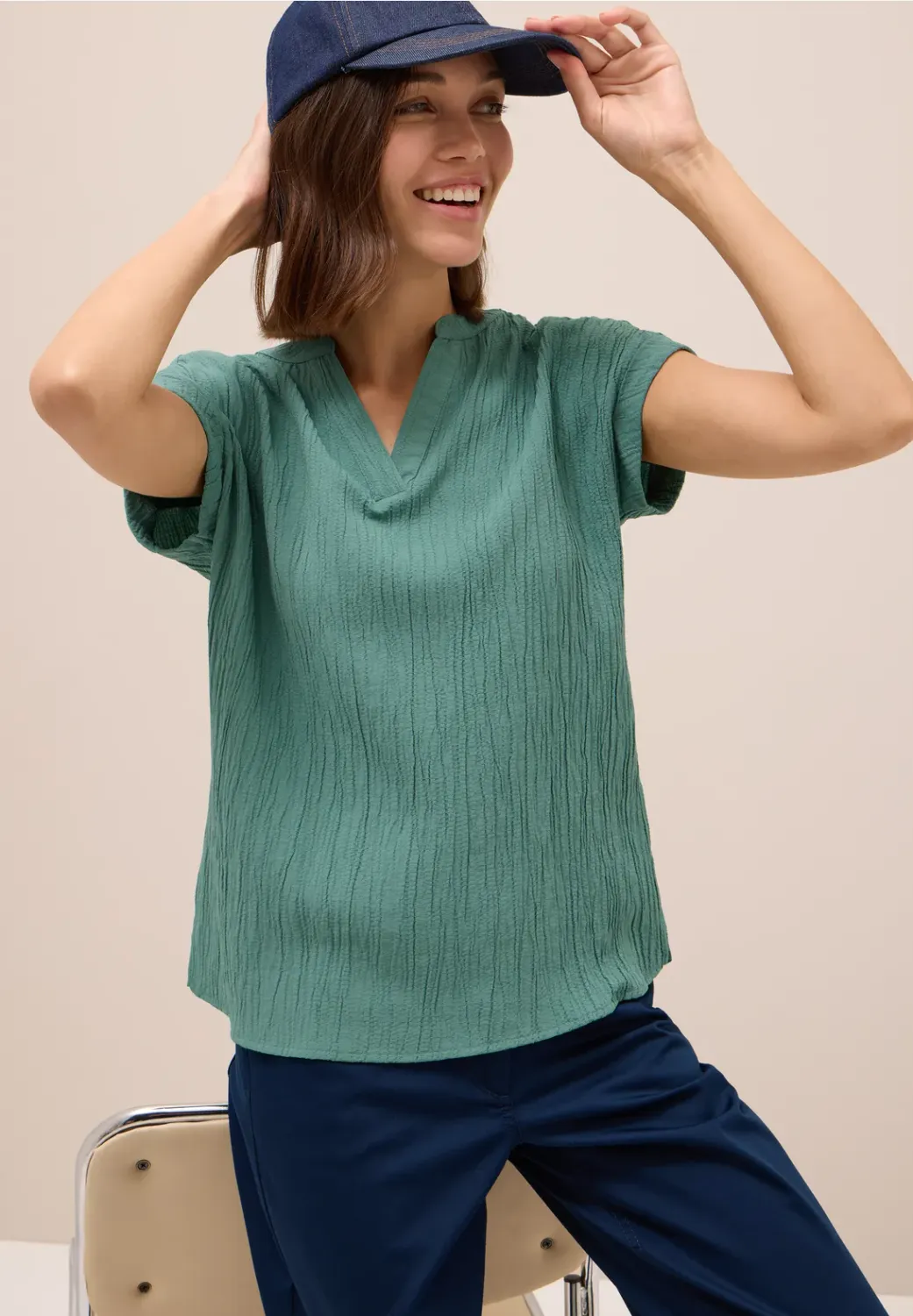 Cecil Solid Structure Blouse